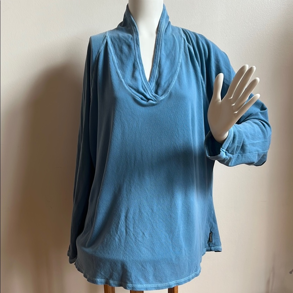 Woolrich Blue Oversized Long Sleeve Blouse